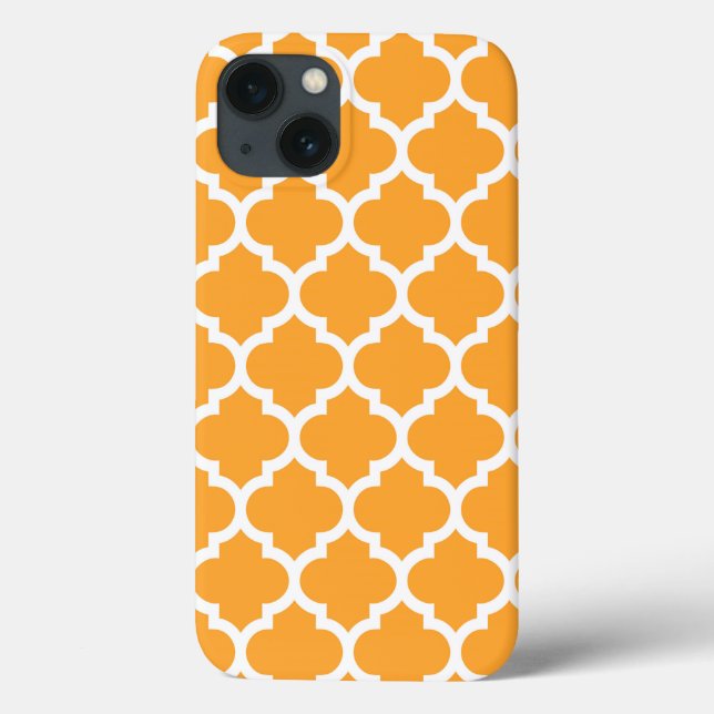 Coques Case-Mate iPhone Cantaloupe Blanc Marocain Quatrefoil Motif #5 (Verso)
