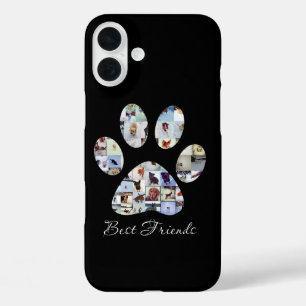 Coque Pour iPhone 16 Plus Canvas photo Empreinte de patte de chien, Canvas d