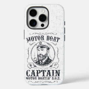 Coque iPhone 16 Pro Capitaine de bateau à moteur drôle Pontoon bateau