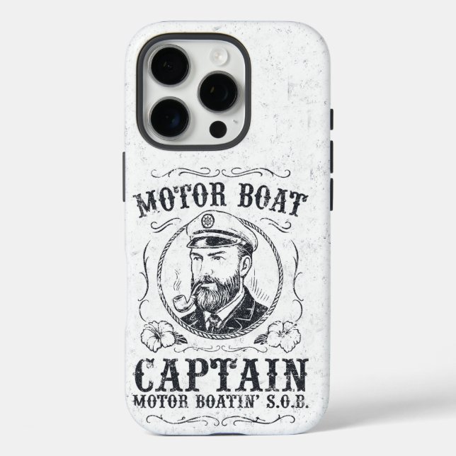Coques Case-Mate iPhone Capitaine de bateau à moteur drôle Pontoon bateau (Verso)