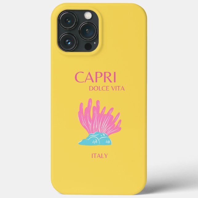 Coques Case-Mate iPhone Capri Dolce Vita, Art Voyage, Jaune (Verso)