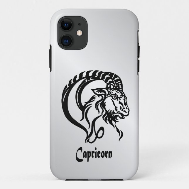 Coques Case-Mate iPhone Capricorne Signe du zodiaque et Symbole Argent (Dos)