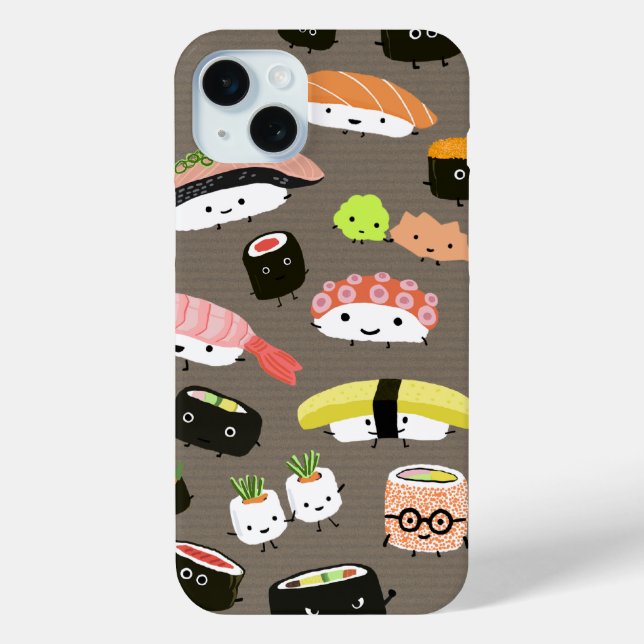 Coques Case-Mate iPhone Caractères de Sushi amusants Kawaii Assortiment am (Verso)