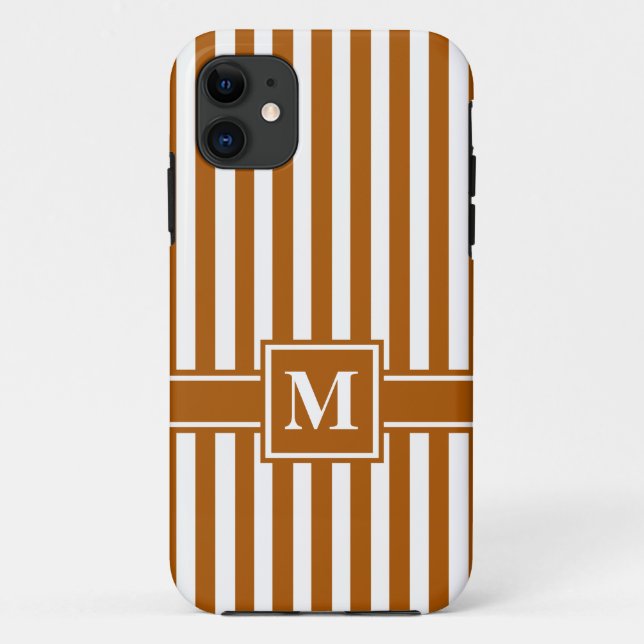 Coques Case-Mate iPhone Caramel Grille moderne avec Monogramme (Dos)