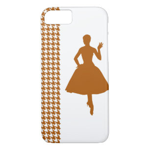 Case-Mate iPhone Case Caramel Houndstooth moderne avec mode Silhouette