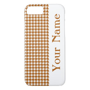 Coque Case-Mate iPhone Caramel Moderne Houndstooth avec nom