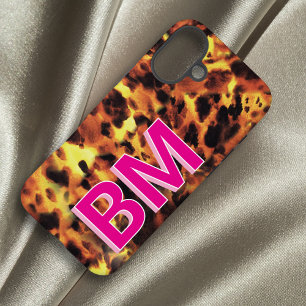 Coque Pour iPhone 16 Plus Carapace de Tortue Monogrammée Rose Féminin
