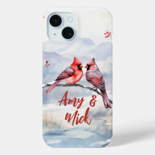 Coque Case-Mate iPhone Cardinaux rouges Oiseaux Noël Saint-Valentin