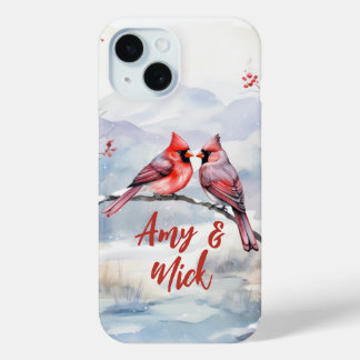 Coque Case-Mate iPhone Cardinaux rouges Oiseaux Noël Saint-Valentin