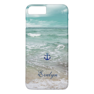 Coque Case-Mate iPhone Caribbean Ocean Beach Voir l'Ancre Monogramme