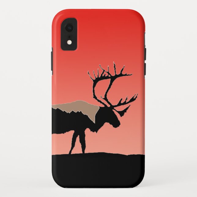 Coques Case-Mate iPhone Caribou au coucher du soleil - Art original de la  (Dos)