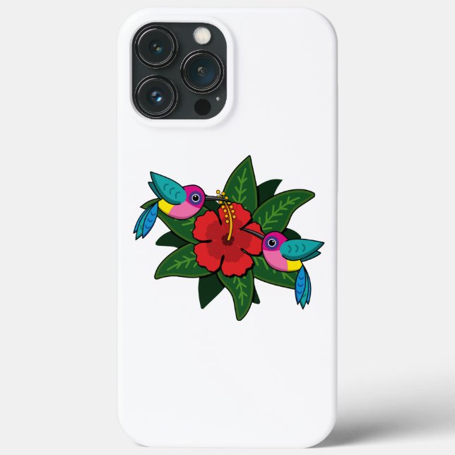 Coques Case-Mate iPhone Caricature à fleurs d'Hibiscus - W (Verso)