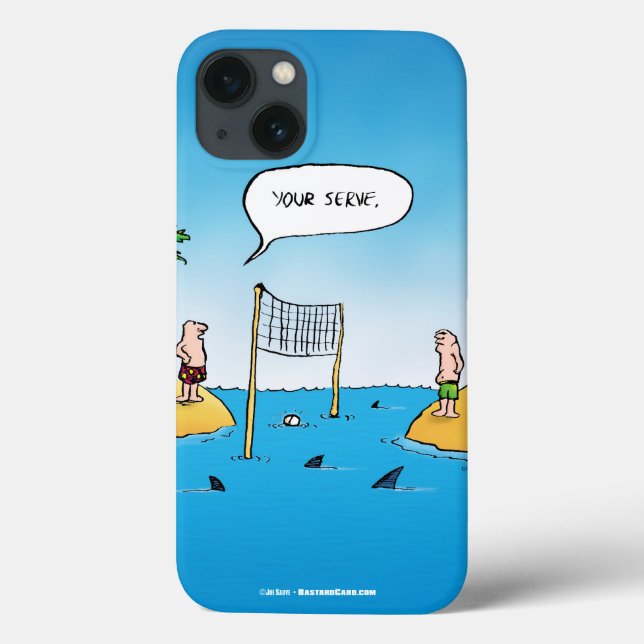 Coques Case-Mate iPhone Caricature amusante de Shark Volleyball (Verso)