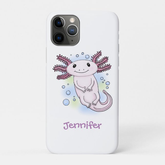 Coques Case-Mate iPhone Caricature axolotl rose adorable (Dos)