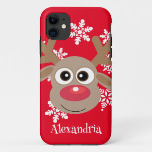 Case-Mate iPhone Case Caricature Cute Reindeer Noël Amusant Rouge Blanc