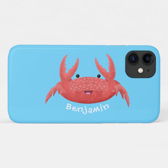 Coques Case-Mate iPhone Caricature de crabe rouge cuite (Dos (Horizontal))