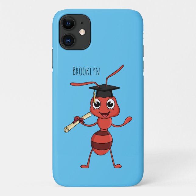 Coques Case-Mate iPhone Caricature de fourmi rouge joyeux (Dos)