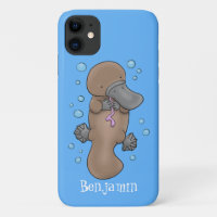 Caricature de platypus bébé très heureuse