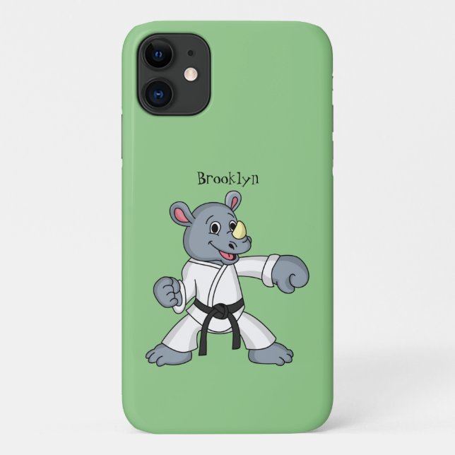 Coques Case-Mate iPhone Caricature de rhino kung fu (Dos)