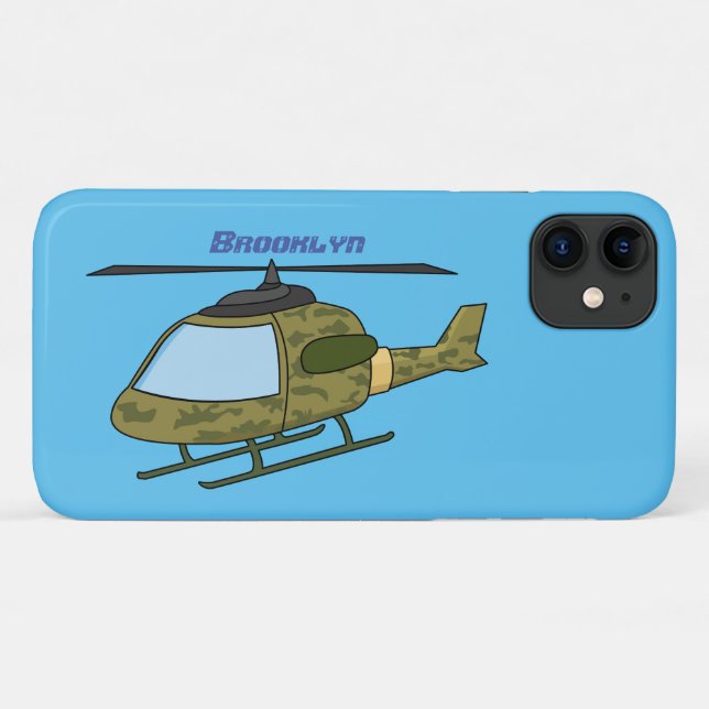 Coques Case-Mate iPhone Caricature d'hélicoptère camoflage de l'armée (Dos (Horizontal))