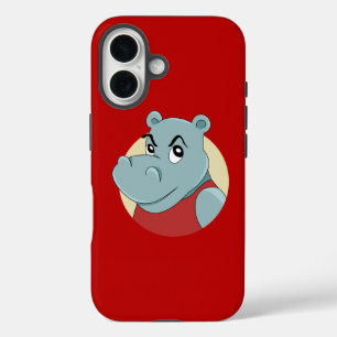 Coque Pour iPhone 16 Caricature d'hippopotame