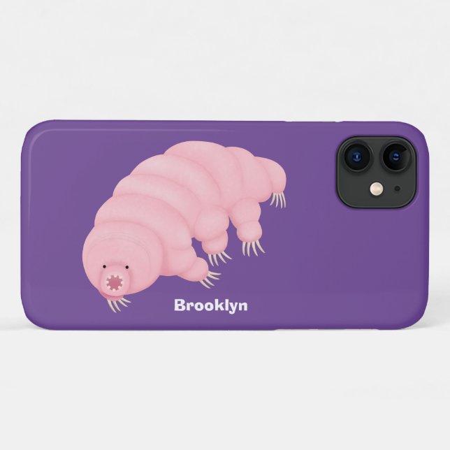 Coques Case-Mate iPhone Caricature d'ours d'eau tardigrade rose mignon (Dos (Horizontal))