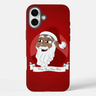 Coque Pour iPhone 16 Plus Caricature du Père Noël noir