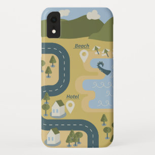Case-Mate iPhone Case Caricature élégante paysage carte de voyage