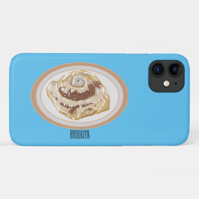 Coques Case-Mate iPhone Caricature en rouleau de cannelle (Dos (Horizontal))
