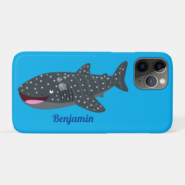 Coques Case-Mate iPhone Caricature joli requin baleine joyeux (Dos (Horizontal))