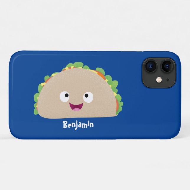 Coques Case-Mate iPhone Caricature joli sourire taco dessin animé (Dos (Horizontal))