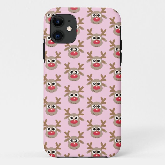 Coques Case-Mate iPhone Caricature Motif Noël rose (Dos)