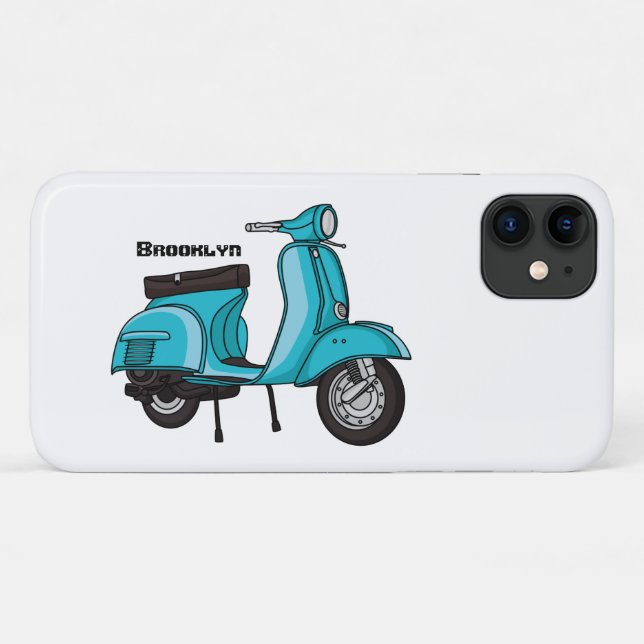 Coques Case-Mate iPhone Caricature moto mopée mûre illustration (Dos (Horizontal))