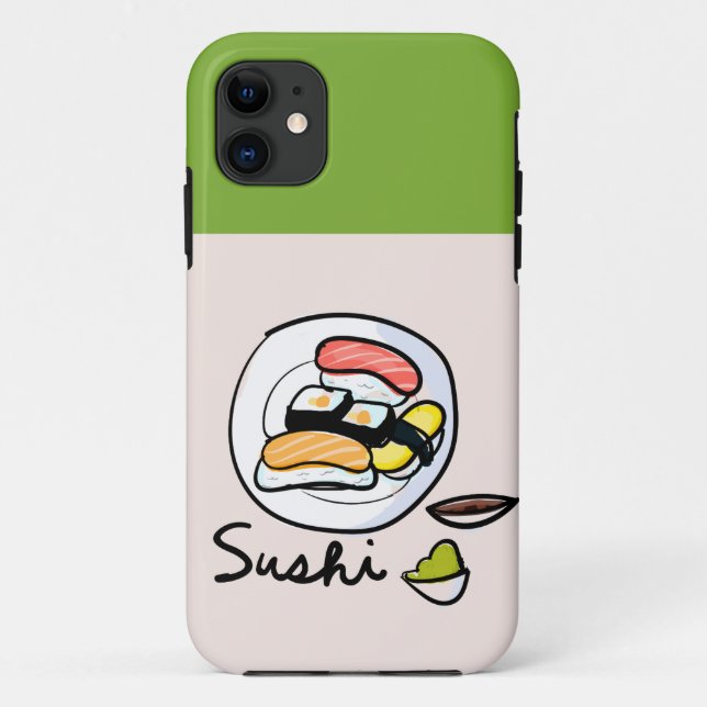 Coques Case-Mate iPhone Caricature sushi art japonais mignon (Dos)