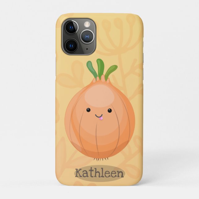 Coques Case-Mate iPhone Caricature vert oignon brun joli (Dos)