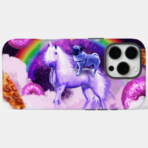 Coque iPhone 16 Pro Max Carlin arc-en-ciel dans l'espace chevauchant une l