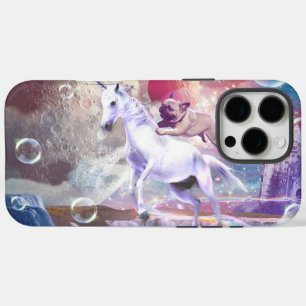 Coque iPhone 16 Pro Max Carlin de galaxie arc-en-ciel équitation licorne d