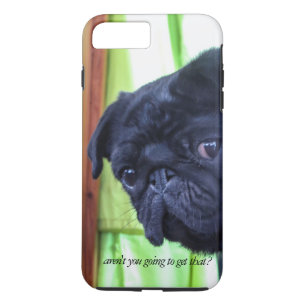 Coque iPhone 7 Plus Carlin noir mignon avec attitude photo