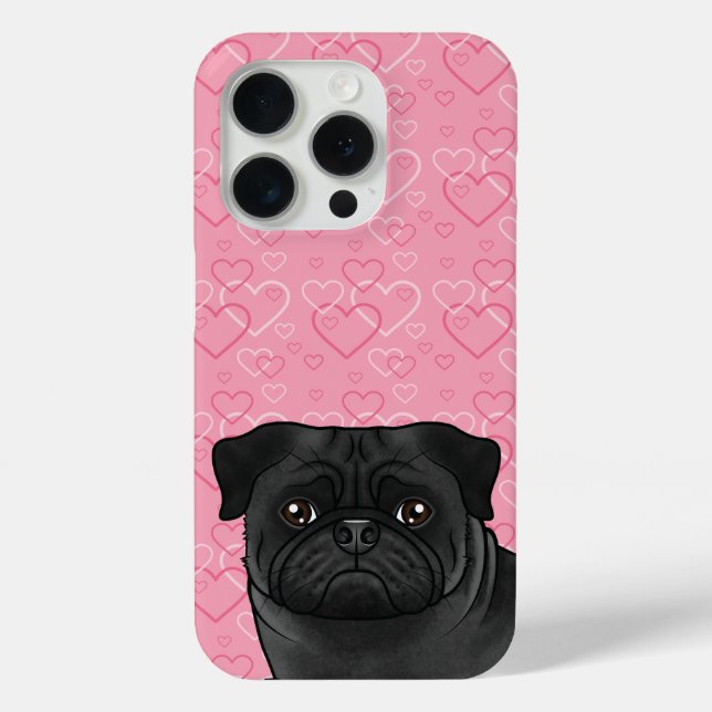 Coques Case-Mate iPhone Carlin Noir Tête De Chien Gros Plan Sur Coeurs D'A (Verso)