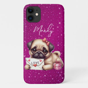 Case-Mate iPhone Case Carlin Valentine's Day Carlin personnalisé Puppy L