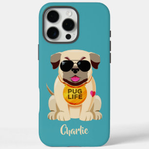 Coque iPhone 16 Pro Max Carlin Vie personnalisée nom et couleur des boîtie
