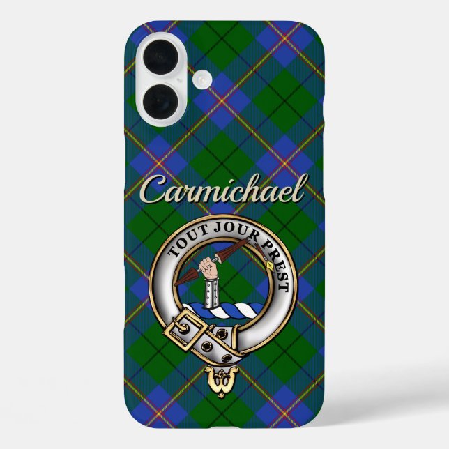 Coques Case-Mate iPhone Carmichael Clan Badge & Tartan Personnalisé (Verso)