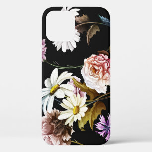 Case-Mate iPhone Case Carnation, fleurs de camomille, motif noir.