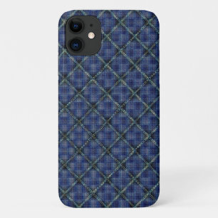 Case-Mate iPhone Case Carré à damiers bleu avec points pixélisés