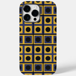 Coque Case-Mate iPhone Carré Cercle Géométrique Bleu Jaune Noir