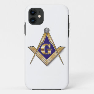 Coque iPhone 11 Carré et boussoles discrets de bleu