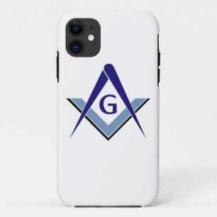 Coque iPhone 11 Carré et boussoles modernes de bleu
