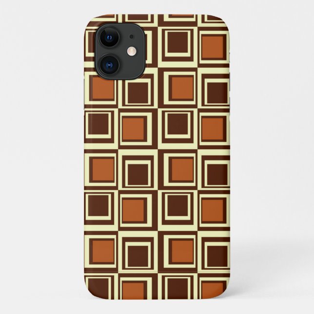 Coques Case-Mate iPhone Carré moderne, caramel et chocolat (Dos)