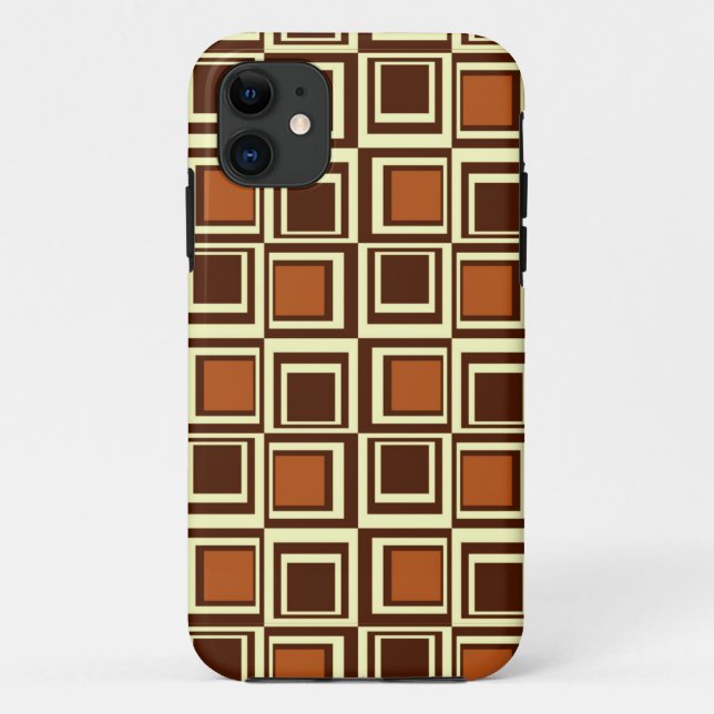 Coques Case-Mate iPhone Carré moderne, caramel et chocolat (Dos)