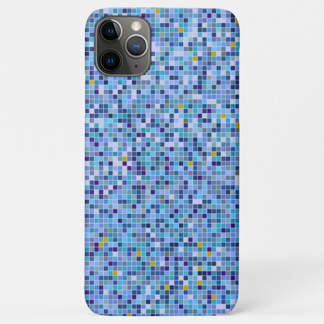 Coques Case-Mate iPhone Carré Mosaic Blue Tones Carrelage Motif (Dos)